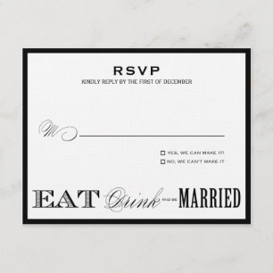 EAT, DRINK RSVP STYLE 1 CARD