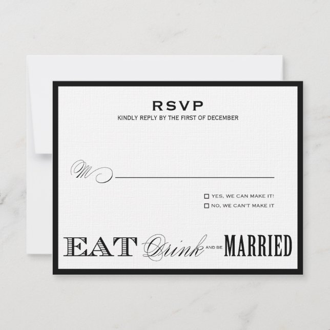 EAT, DRINK | RSVP STYLE 1 CARD (Front)