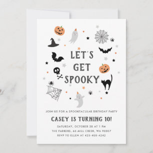 Eat drink scary birthday Halloween white Invitation