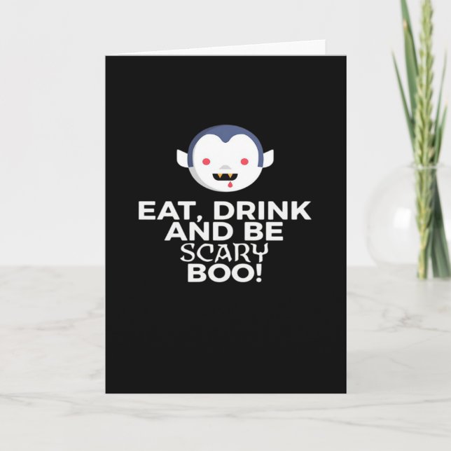 Eat Drink Scary Boo Halloween Design Creative Casu Card (Front)