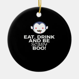 Eat Drink Scary Boo Halloween Design Creative Casu Ceramic Tree Decoration