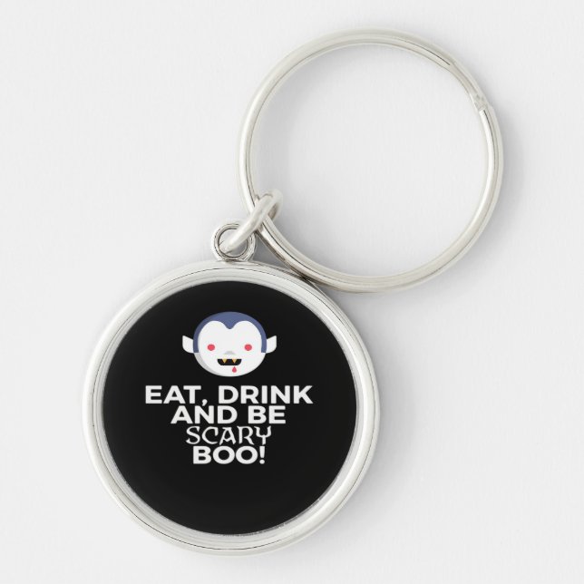 Eat Drink Scary Boo Halloween Design Creative Casu Key Ring (Front)