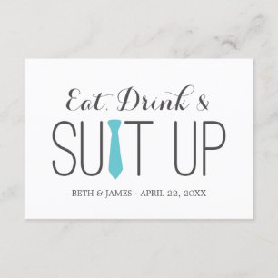 Eat Drink & Suit Up   Groomsmen Invitation