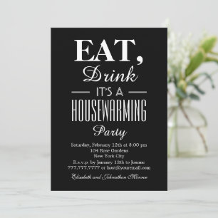 Eat Drink, Vintage Poster, Housewarming Invite