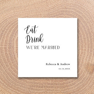 Eat Drink We Married Personalised Wedding Napkins