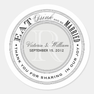 EAT, DRINK   WEDDING FAVOR LABEL