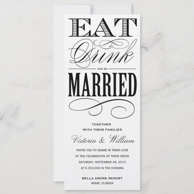 EAT, DRINK | WEDDING INVITATION 1 (Front)