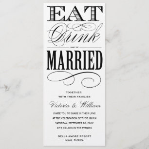 EAT, DRINK WEDDING INVITATION 1