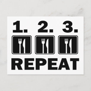 Eat Eat Eat and Repeat Postcard