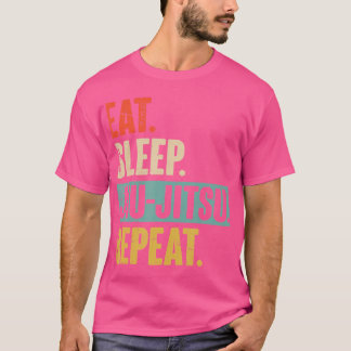 Eat Eleep Jiu Jitsu Repeat - Funny Vintage Bjj Jiu T-Shirt