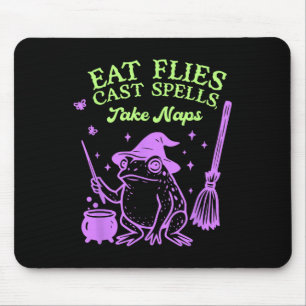 Eat Flies Cast Spells. Take Naps Mouse Mat