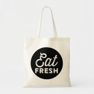 Eat Fresh   Rustic Retro Typography Tote Bag