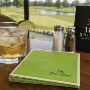 Eat. Golf. Repeat. Clubhouse Receptions Green Napkin