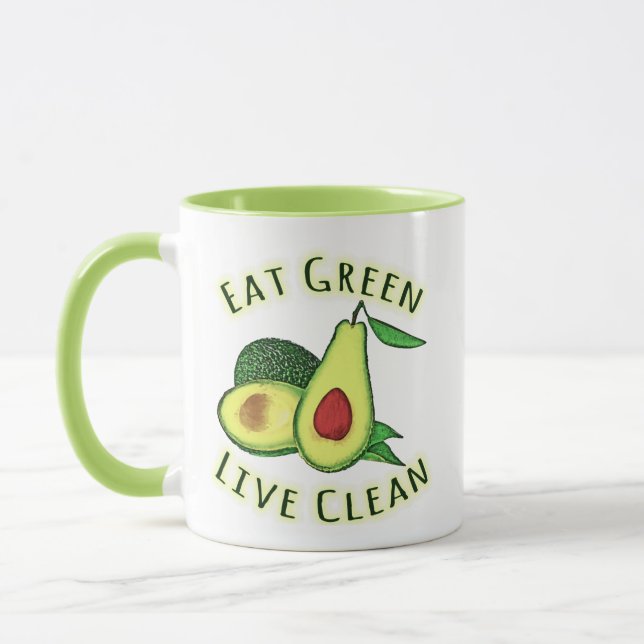 Eat Green Live Clean – World Vegetarian Day Mug (Left)