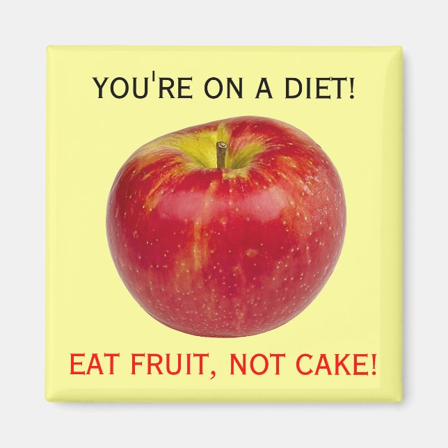 Eat Healthy Apple Fruit Food Diet Reminder Magnet (Front)