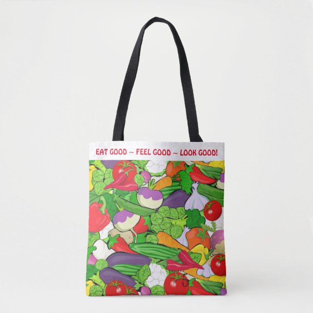 Eat Healthy Colourful Vegetables Tote Bag (Front)