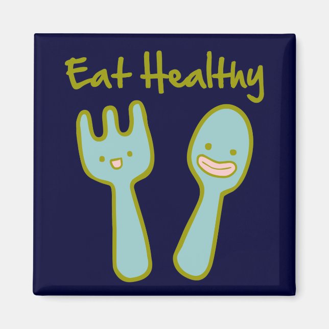 Eat Healthy Doodle Art Magnet (Front)