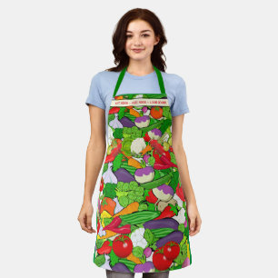 Eat Healthy Slogan, Colourful Vegetables Apron