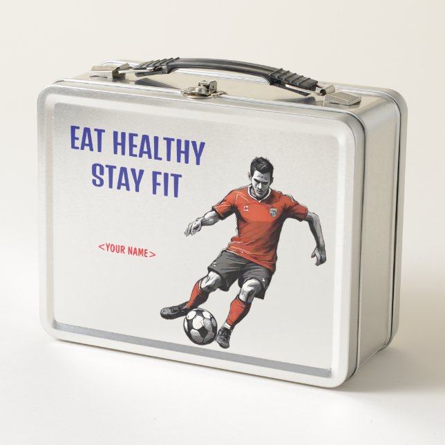Eat Healthy Stay Fit Metal Lunch Box (Front)