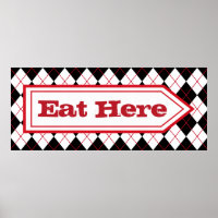 Eat Here Diner Sign Poster