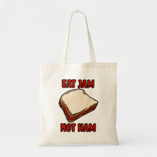 Eat Jam Not Ham Vegan Illustration Tote Bag