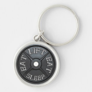 Eat, Lift, Sleep - Barbell Plate Key Ring