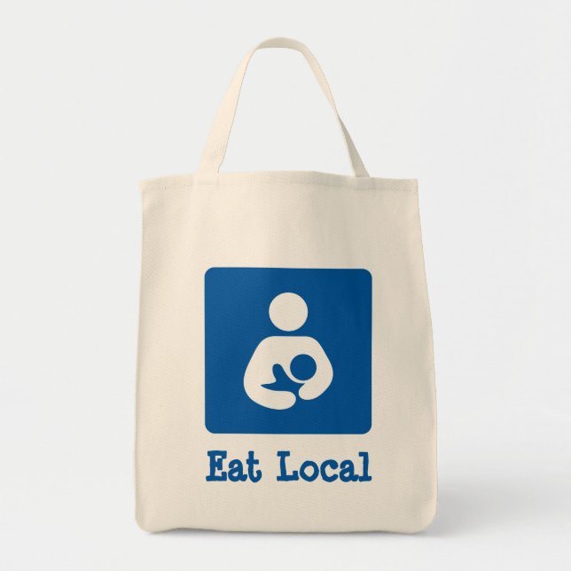 Eat Local Breastfeeding / Nursing Icon Tote Bag (Front)
