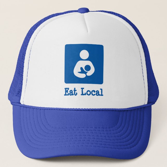 Eat Local Breastfeeding / Nursing Icon Trucker Hat (Front)