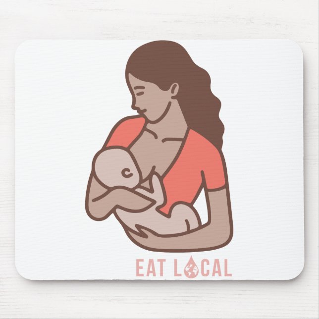 Eat Local- Medium Skin Tone Design Mouse Mat (Front)