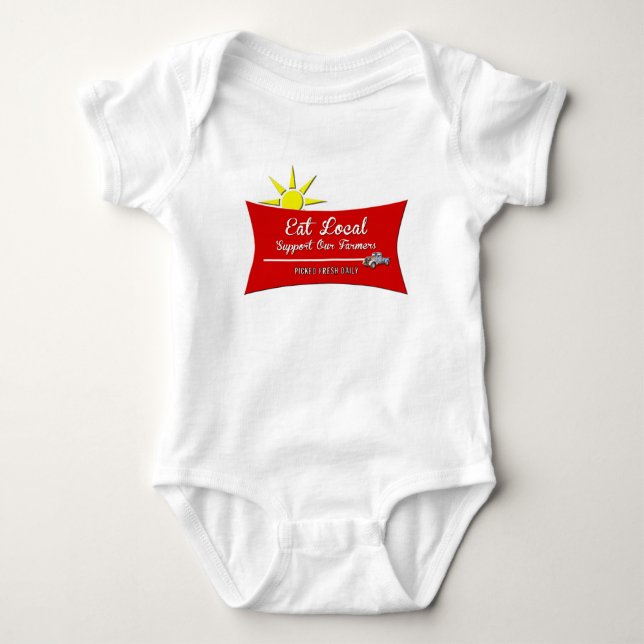 Eat Local Onsies Baby Bodysuit (Front)
