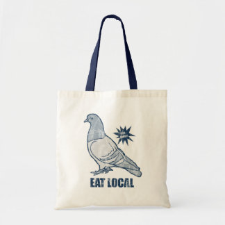 Eat Local, pigeon tote bag