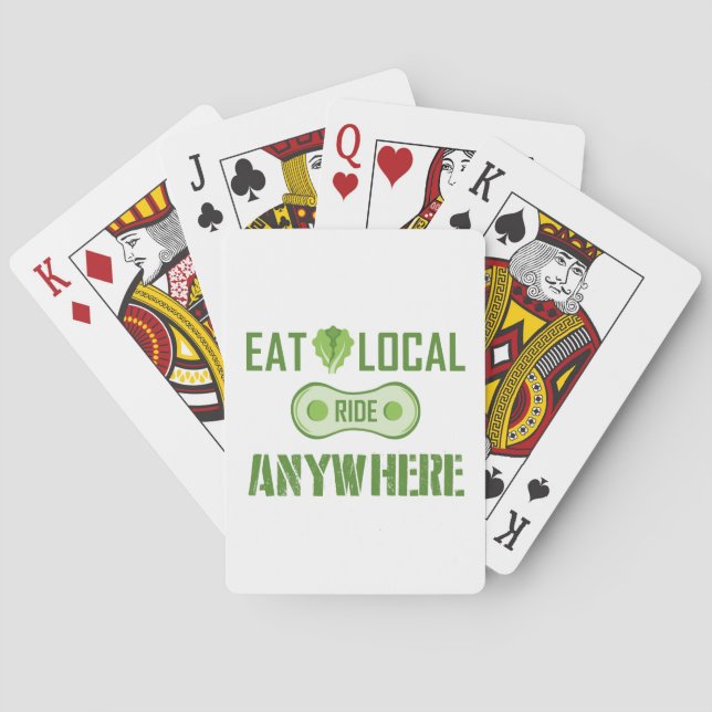 Eat Local, Ride Anywhere Playing Cards (Back)