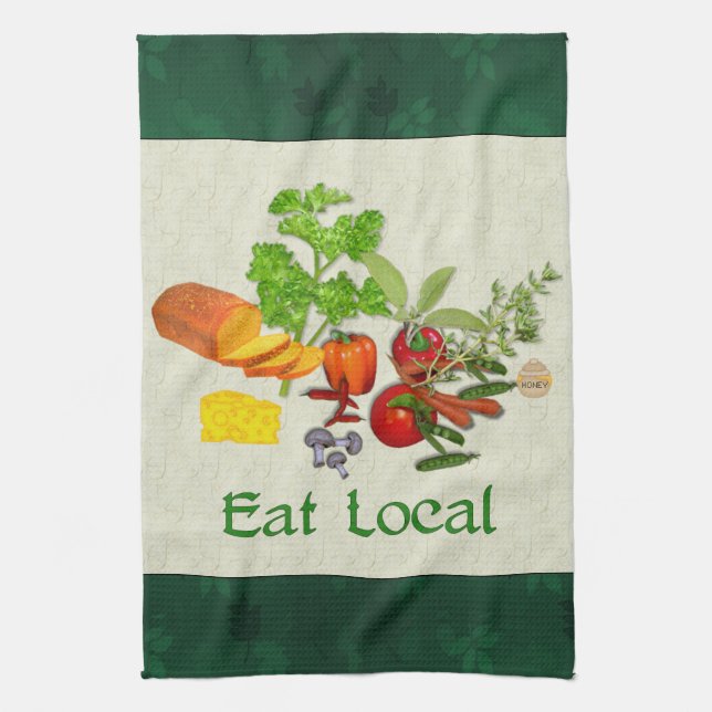 Eat Local Tea Towel (Vertical)