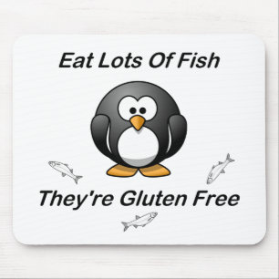Eat Lots Of Fish, They're Gluten Free Mouse Mat