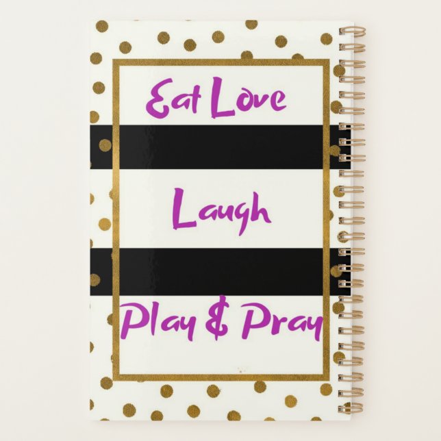 Eat love laugh pray laugh gold dots planner (Back)