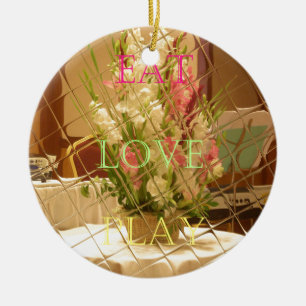 Eat Love Play Flowers for all beautiful seasonal o Ceramic Tree Decoration