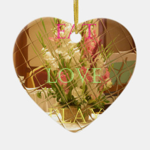 Eat Love Play Flowers for all beautiful seasonal o Ceramic Tree Decoration