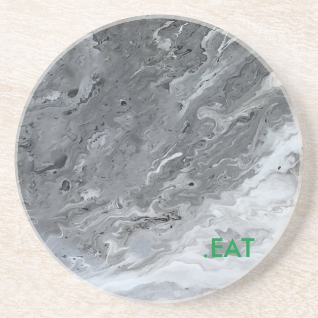 .EAT Marble  Gray  plate Coaster (Front)
