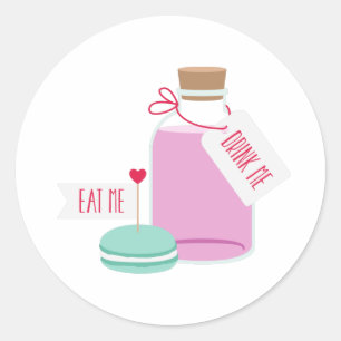 Eat Me, Drink Me Classic Round Sticker