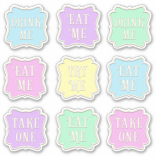 "Eat Me" "Drink Me" Wonderland Tea Party Pastel