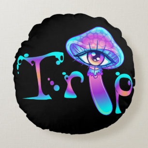 Eat Me Mushroom and Trip Round Cushion