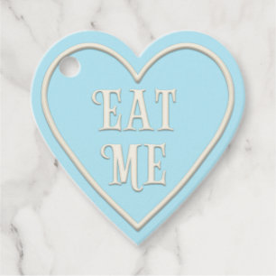 "Eat Me" Tea Party Blue Heart Personalised Favour Tags