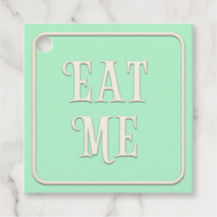 "Eat Me" Victorian Tea Party Purple Square Custom Favour Tags