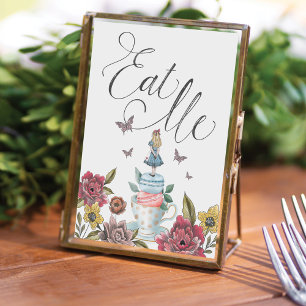 Eat Me   Vintage Alice In Wonderland Tea Party Poster