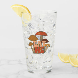 "Eat Me" – Whimsical Mushroom Design Glass