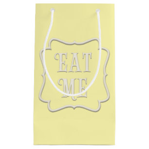 "Eat Me" Wonderland Tea Party Pastel Yellow Small Gift Bag