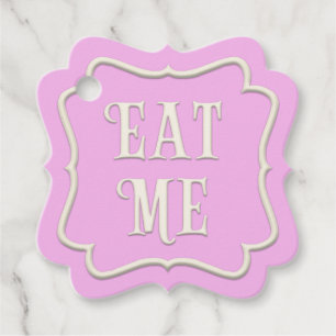 "Eat Me" Wonderland Tea Party Pink Personalised Favour Tags