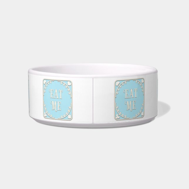 "Eat Me" Wonderland Tea Party Purple Emblem Food Bowl (Back)