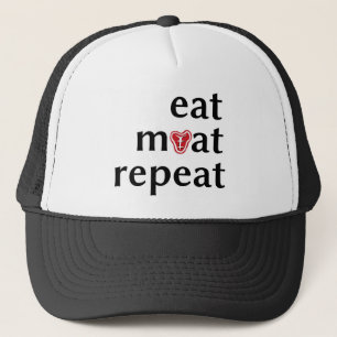 Eat meat repeat funny carnivore hat