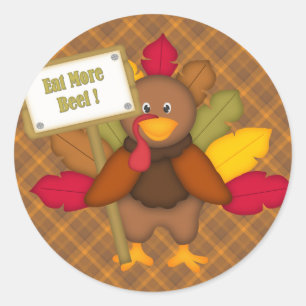 Eat More Beef Thanksgiving Sticker
